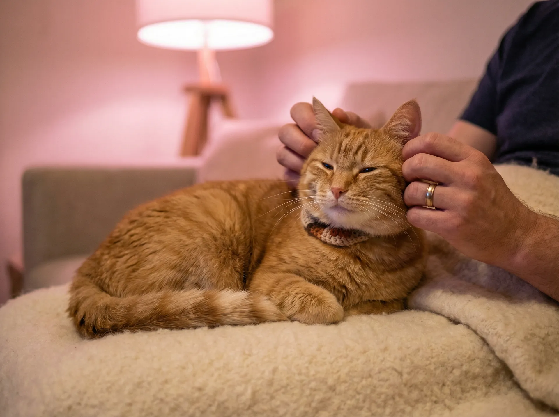 猫咪被温柔抚摸的幸福时刻 - 达卡莱石板